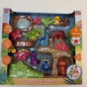 Playgo Dino Volcano Land Playset 20 Pieces Interactive Sounds Toddler Toy    706
